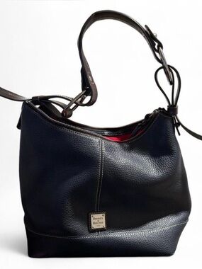 Dooney & Bourke Pebbled Leather Hobo with Red Interior